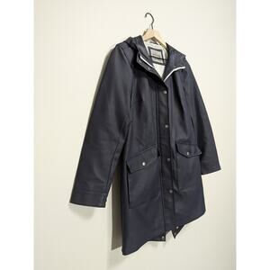 Levi's Men's Rubberized Rain Parka Jacket Navy Blue Size Small Waterproof
